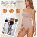 Strapless Bodysuit Shapewear for Women Tummy Control Sculpting Bodysuit Slimming Body Shaper Under Dress (Medium, Nude (Brief))