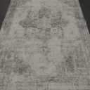 Area Rug 6x9 Washable Rug, Vintage Boho Medallion Rugs Non-Slip Soft Low Pile Large Distressed Rug Indoor Retro Carpet for Living Room Bedroom Dining Room Home Office (Taupe, 6'x9')
