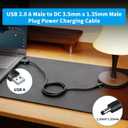 JLY (3 Set 3.94Ft) PD USB-C to 3.5mm DC Plug 1.35mm Adapter Cable, Power Cord for 12V LED Strip, Monitor, Bluetooth Speaker, and DVR – Compact, Durable & Safe Charging with USB-C Port Devices