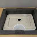 Vessel Sink 16"x12" Bathroom Rectangular Sink White with Faucet Hole, 15.9"x12"