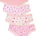 Sweet & Cute! Women's Printed Lace Bikini Briefs - 4-Pack Floral Animal Underwear Set (Medium, Multicolor)