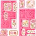 2 x 2 Packs Flower Fondant Molds Cute Floral Silicone Molds for Chocolate Candy Cupcake Topper Decor Kitchen Baking DIY Clay Crafts Party Supplies