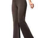 keriffe Womens Bootcut Dress Pants High Waist Stretchy Business Work Casual Trousers with Back Pockets Office Slacks (Large, Brown)