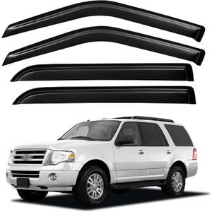 Window Visors Rain Guards for 1997-2017 Ford Expedition, Out-Channel Window Vent Wind Deflectors Visors Shades for 2007-2017 Expedition XL, 1998-2017 Lincoln Navigator