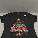 Reading Teacher Christmas Shirt - Elf Christmas Cheer T-Shirt for Men Women Black M