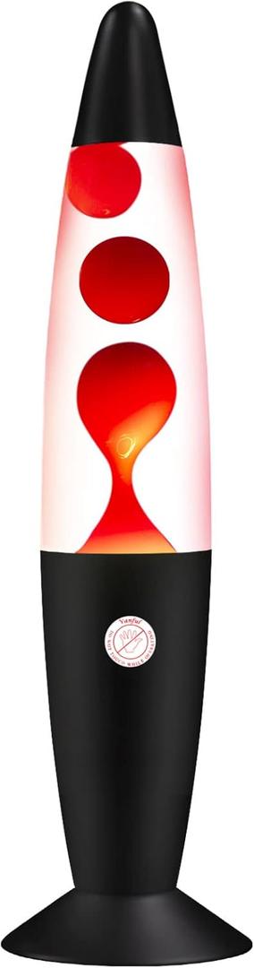 Red Magma Liquid Motion Lamp with Black Base and Cap for Adults Kids Night Light Lamp Decoration for Living-Room Bedroom Christmas Thanksgiving Day
