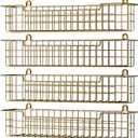 Spice Rack, 4-Pack Seasoning Organizer Wall Mount for Kitchen Storage Organization, Spice Holder Shelf Saving Space for Cabinet, RV, Pantry, Gold