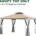 Replacement Gazebo Canopy for 10 x 12 Regency II Patio Gazebo,(Light Beige)