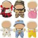 Doll Clothes Compatible with Labubu Dolls, 6 Pack Doll Outfits for 17cm Doll, Perfect for Play and Display, Accessories for Doll's Collectors, (No Dolls) (Set 8)
