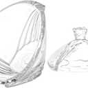 SOUJOY 1 Pack Glass Candy Dish with Lid, Clear Covered Candy Bowl, Retro European Candies Jar for Home Kitchen Office Table Halloween