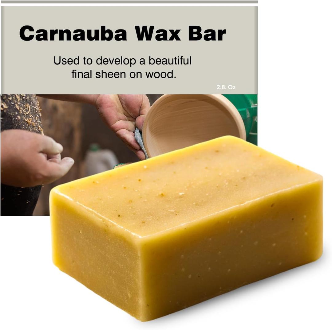 Carnauba Wax Paste - Carnauba Wax Stick for Wood Buffing Compound - High-Gloss Finish - Prevents Cracking Or Warping - Easy Application - Non-Staining (2.8 Ounce (Pack of 1))