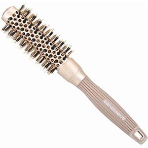 BANGMENG Round Brush with Boar Bristles, 1 inch Barrel, Nano Thermal Ceramic Ionic Tech for Straightening and Blow Drying, Gold