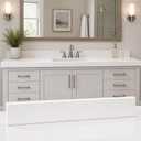 COUKIU Bathroom Vanity Sink Backsplash/Sidesplash (White Engineered Marble, 4" x 42")