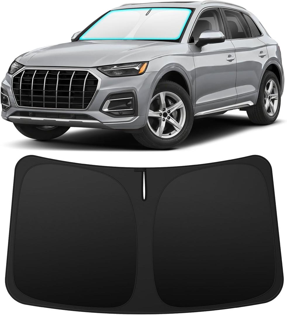 INSAUTO Custom Fit Windshield Sun Shade Accessories for Audi Q5 2018-2026, Foldable Front Window Sunshade, UV & Heat Reflector, Keeps Interior Cool, Includes Storage Bag