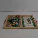 Melissa & Doug 17-Piece Wooden Take-Along Tabletop Railroad, 3 Trains, Truck, Play Pieces, Bridge - FSC Certified