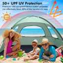WhiteFang Beach Tent Anti-UV Portable Sun Shade Shelter for 3/4/6/8 Person, Extendable Floor with 3 Ventilating Mesh Windows Plus Carrying Bag, Stakes and Guy Lines