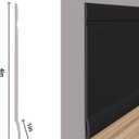 Raycity Rubber Baseboard Trim - 4 Inch x 20 Feet Vinyl Base Cove molding, Peel and Stick Baseboard Self Adhesive Wall Base Molding Trim Floor Baseboard molding Corner Rubber Moulding Trim (Black)