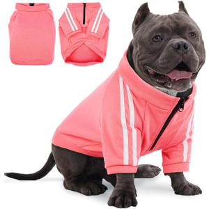 PUMYPOREITY Bulldog Breed Apparel, Dog Hoodie for Big Chest Dogs, for English Bulldogs Frenchies Pitbulls,Comfortable Sweatshirt for Spring/Fall Walks, Pink, 2XL (XX-Large)