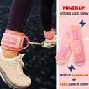 2 x Glitter Ankle Straps for Cable Machine, Women's Glute Kickback Attachments, Gym Cable Straps for Booty Workout, Leg Extension & Hip Abductors