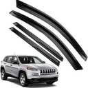 Rain Guards for Jeep Cherokee 2014-2023, Tape-on Side Window Deflectors for Jeep Cherokee, Window Visors for Jeep Cars, for Jeep Car Accessories, 4 pcs