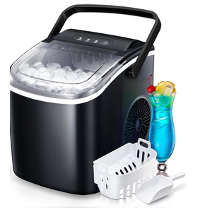 Electactic Ice Maker Machine Countertop Portable Compact Small Bullet Ice Maker with Self Cleaning,9 Cubes in 6 Mins,26lbs in 24Hrs, for Home and Kitchen(Black)