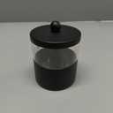 Black Apothecary Jar, Black Qtip Holder - Stainless Steel Bathroom Jar - Farmhouse Decor Qtip Dispenser for Qtips, Cotton Balls, Swabs, Makeup Sponges 