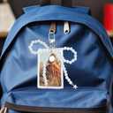 2 Sets Photocard Holder Keychain with Pearl Bow, Keychain Badge Holder Cute Photocard Holders, Lightweight Acrylic Bus Card Holders Badge ID Cards Kpop Accessories