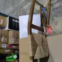 Nathan James Beacon Bohemian Boucle Bar Stool, Upholstered Bar Stool or Island Chairs for Kitchen, Seagrass Counter Height Stool with Back and Solid Wood Legs, Cream Boucle/Dark Brown (Medium Brown/White)