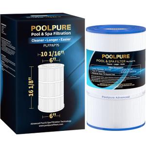 POOLPURE PAP75 Pool Filter Replaces Pentair CC75, PAP75, Pentair Clean & Clear 75, Ultral-C2, R173214, 59054100, Unicel C-9407, Filbur FC-0685, 590541, 75 sq.ft Filter Cartridge 1 Pack