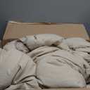 Bedsure Comforter Duvet Insert - Quilted Comforters Queen Size, All Season Duvet, GentleSoft Down Alternative Bedding, with 8 Tabs, Gifts for Women/Men, Linen, Queen 88 x 88 Inches