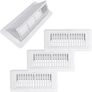 2-in-1 Vent Deflector for Home Floor, Strong Plastic, 4"x10 Register Type of Deflector, POP up Damper Vent Directional Cover, Floor Air Vent Deflector Under Curtain, Couch or Bed (White, 4Pack)