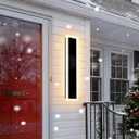 24inch Modern Outdoor Wall Light Porch Light LED Long Wall Light Fixture IP65 Waterproof Wall Lamps, Dimmable 24W 2200LM Black Wall Sconce, 3000/4000/5000K Selectable, ETL