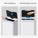 Mbillion Automatic Trash Can Touchless 15 Gallon Motion Sensor Trash Can Stainless Steel Smart Trash Cans with Lid Rectangular Touchless Garbage Can for Kitchen Bedroom Home Office White