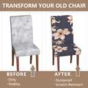 Stretch Dining Chair Covers Set of 2,Floral Print Chair Covers,Soft Removable Washable,Pet Friendly Furniture Protector,Universal Chair Slipcovers for Home, Kitchen,Ceremony Dining Room Seat (Dark Gray Magnolia Flowers)