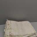 Boho Crochet Semi-Sheer Curtains - 108 Inch Long, 2 Panel Sets - Farmhouse Vintage Geometry Knitted Lace Beige Drapes with Retro Tassel for Living Room & Bedroom