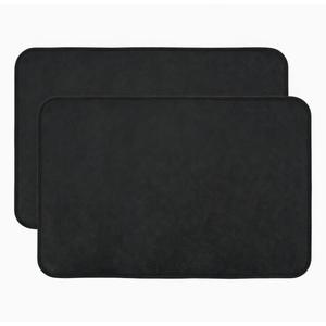 Heat Resistant Kitchen Counter Mat 16x24 Inch Black - Non-Slip Silicone Appliance Protector for Air Fryer Coffee Maker Blender Toaster (2 Pack)