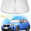 Windshield Sun Shade Compatible with BMW X3 X4 X5 X6 X7 5 6 7 8 Series, Foldable Front Windshield Sun Visor UV Ray Reflector Sunshade for BMW Keep Your Car Cooler