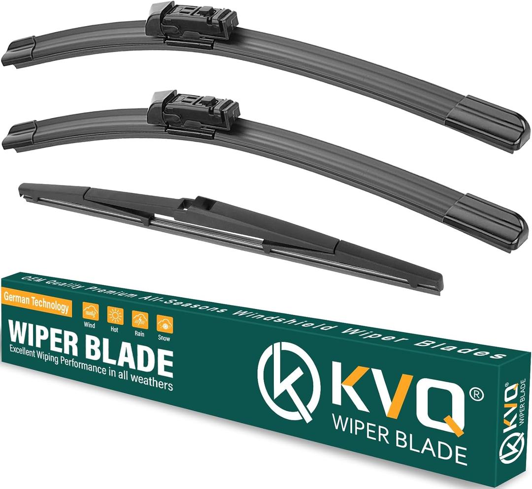 Windshield Wiper Blades Replacement for Mazda CX5 CX9 2017 2018 2019 2020 2021 2022 2023 Original Factory Quality Front Rear Wiper Blade Set - 24" 18" 14" (Set of 3)
