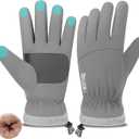 FZ FANTASTIC ZONE Winter Waterproof Ski Snow Gloves for Men Women,Warm Touchscreen Gloves for Cold Weather Driving Run Gift (X-Large, Light Grey)