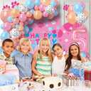 Pink Dog Paw Balloon Arch Garland Kit, Kids 5th Birthday Party Decorations, with Paw Print Balloons and multicolour Balloons for Girls Puppy Themed Birthday Baby Shower Party Decorations