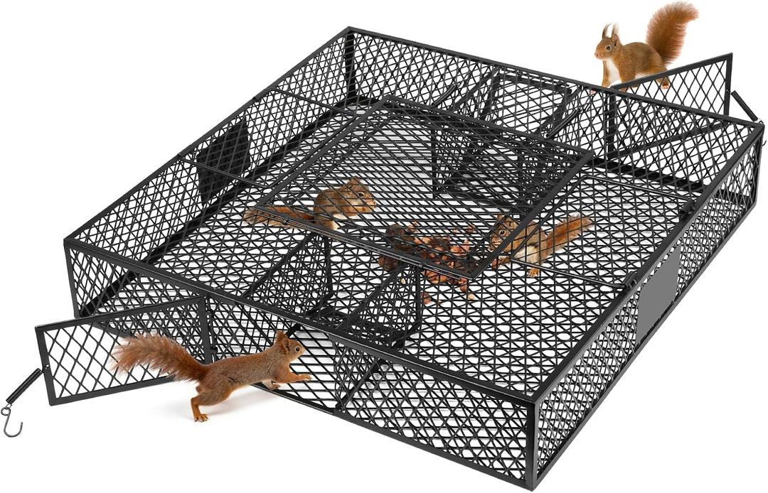 Heavy-Duty Squirrelinator Squirrel Trap, 2-Door Animal Humane Catch & Release Cage Trap, Holds up to 25 Squirrels, Safe Relocation (1 Trap)