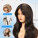 HAIRCUBE Long Synthetic Wig for Women Heat Resistant Natural Looking Hair with Bangs, Perfect for Daily Use, Party & Cosplay (Natural Brown)