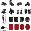 Universal Action Camera Accessory Kit for GoPro Hero 13 12 11 10 9 8 7 6 5 Go pro Max Insta360 X5/X4/X3 DJI OSMO Action 3 4 5 Pro AKASO APEMAN Sports Cam, Helmet Base Adhesive Tripod Adapter Mount