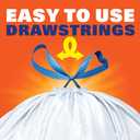 Hefty Strong White 13 Gallon Trash Bags with Drawstrings, Unscented Tall Kitchen Trash Bags, Resists Leaks, Punctures, and Tears, Durable Closure, 120 Ct.