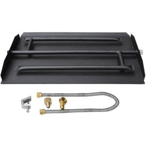 Stanbroil 22.5" Natural Gas Powder Coated Steel Fireplace Triple Flame Pan Burner Kit