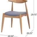 Christopher Knight Home Francie Fabric with Oak Finish Dining Chairs, 2-Pcs Set, Grey / Oak