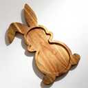 Easter Bunny Serving Wood Trays(16.9x9.8), Nested Rabbit-Shaped Wooden Cheese Board Set, for Easter or Spring Country Decor