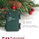 Outdoor Christmas Tree Frosted Urn Filler, Pre-lit Artificial Xmas Tree with LED Lights, 18 Inch Small Christmas Tree with Cones & Red Berries (1ft 6in, Green & Warm Light)