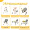 JOYMOR 7 in 1 Convertible Baby High Chair for Babies and Toddlers, Table and Chair Set, Infant Eating Highchair with Leather Seat Cushion