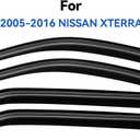 Window Visors Rain Guards Shield for 2005-2016 Nissan Xterra, Out-Channel Window Vent Wind Deflectors Visors Shades for 05-16 Nissan Xterra